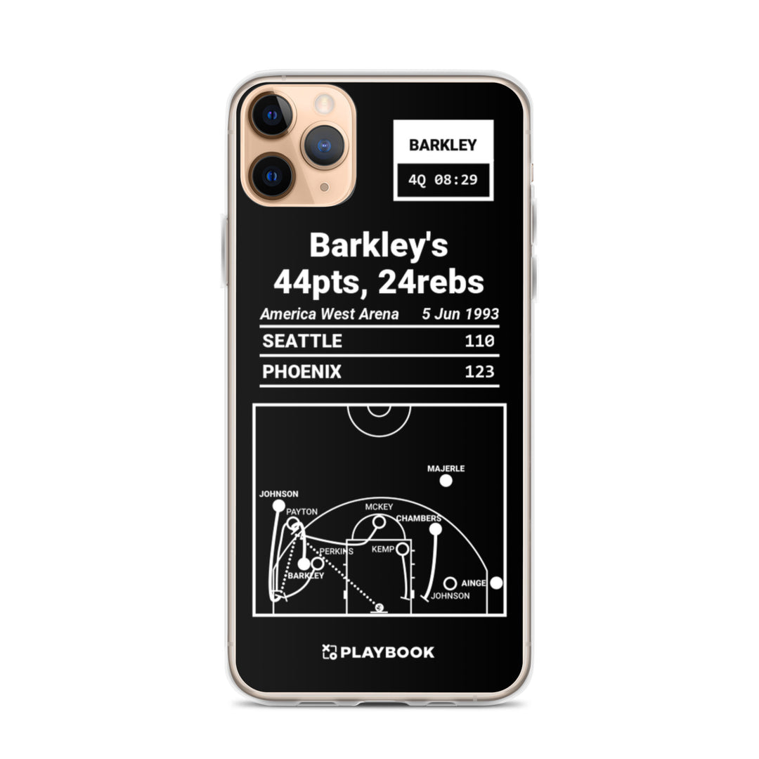 Phoenix Suns Greatest Plays iPhone Case: Barkley's 44pts, 24rebs (1993)