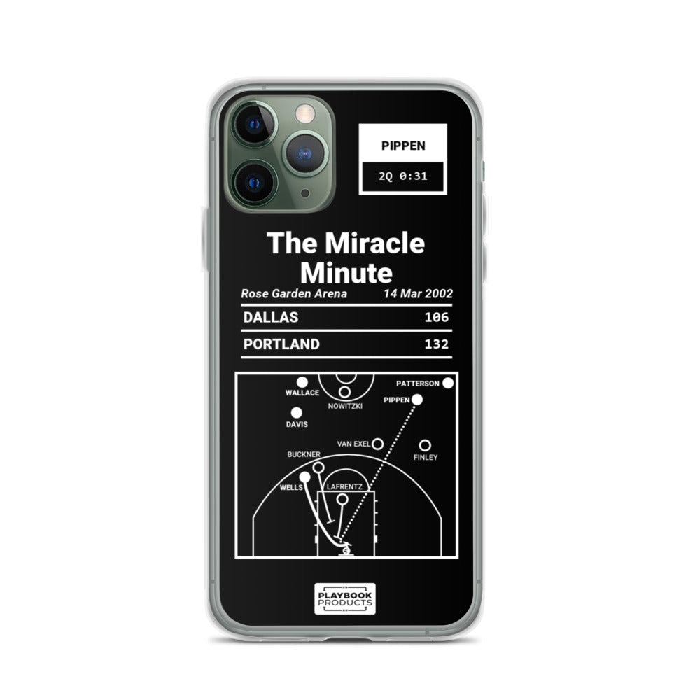 Portland Trail Blazers Greatest Plays iPhone Case: The Miracle Minute (2002)