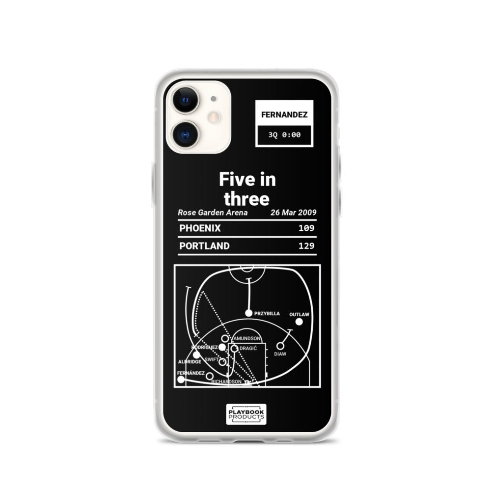 Portland Trail Blazers Greatest Plays iPhone Case: Five in three (2009)