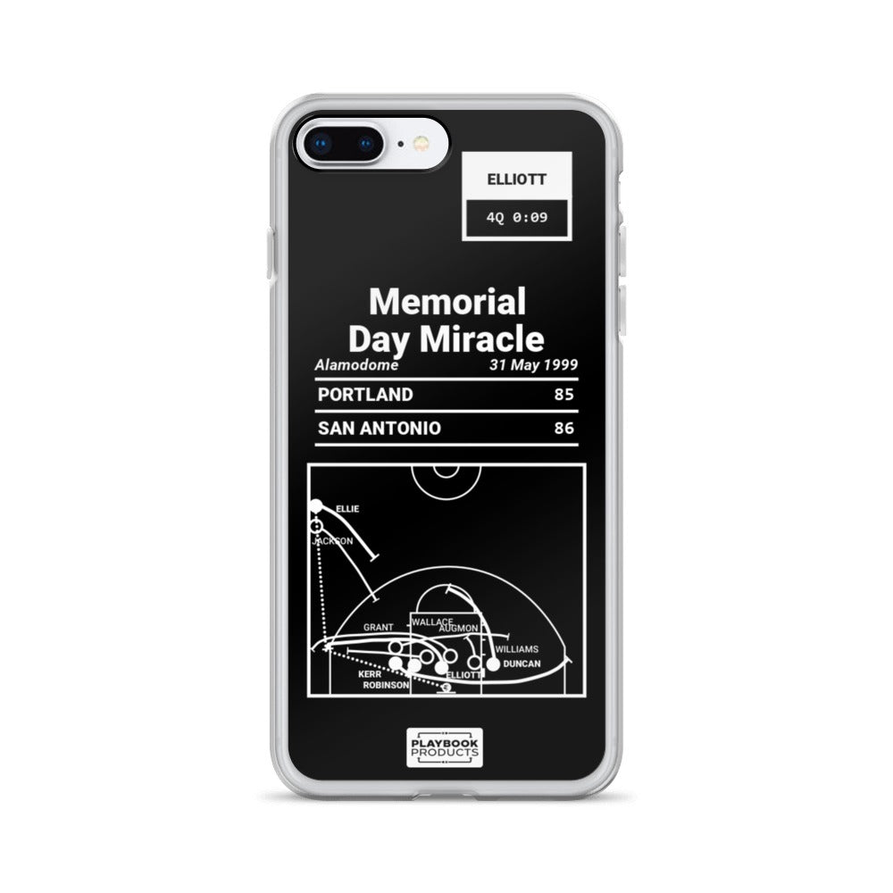 San Antonio Spurs Greatest Plays iPhone Case: Memorial Day Miracle (1999)
