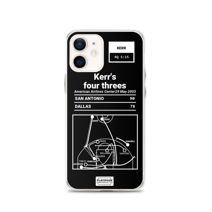 San Antonio Spurs Greatest Plays iPhone Case: Kerr's four threes (2003)