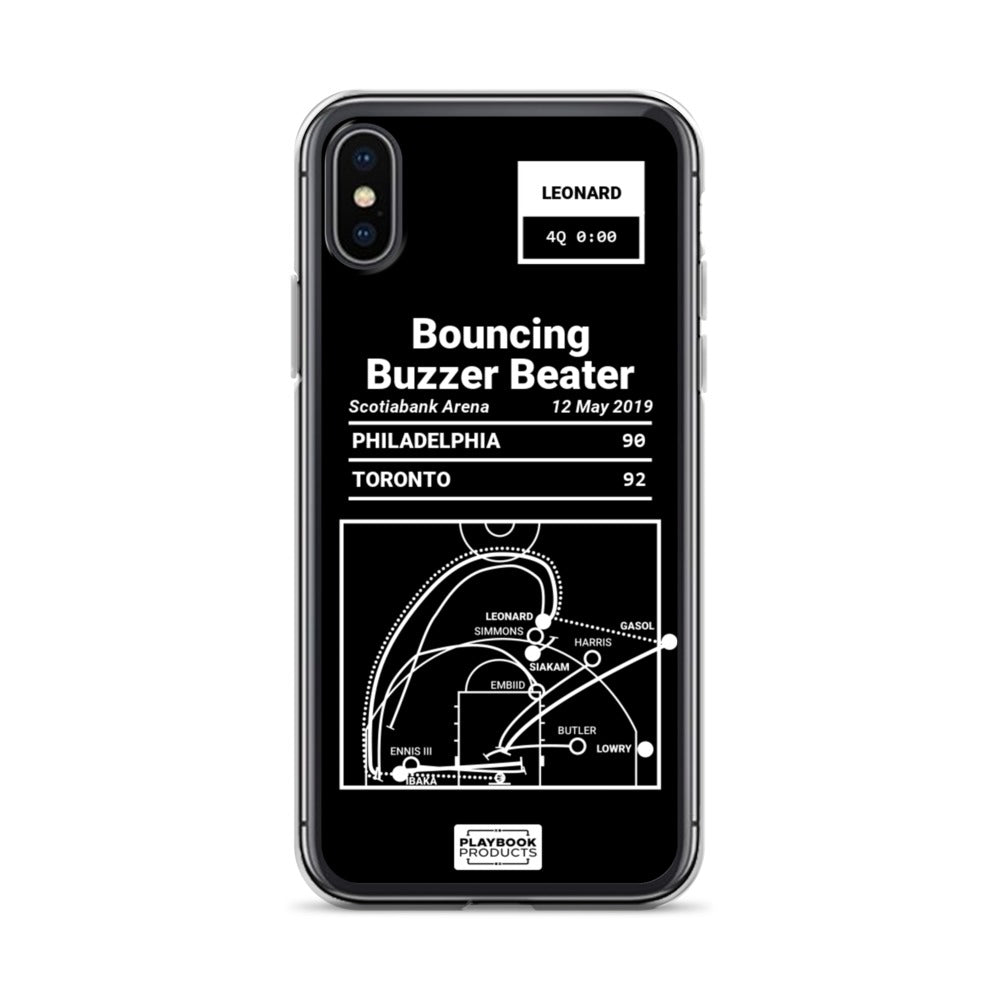 Toronto Raptors Greatest Plays iPhone Case: Bouncing Buzzer Beater (2019)