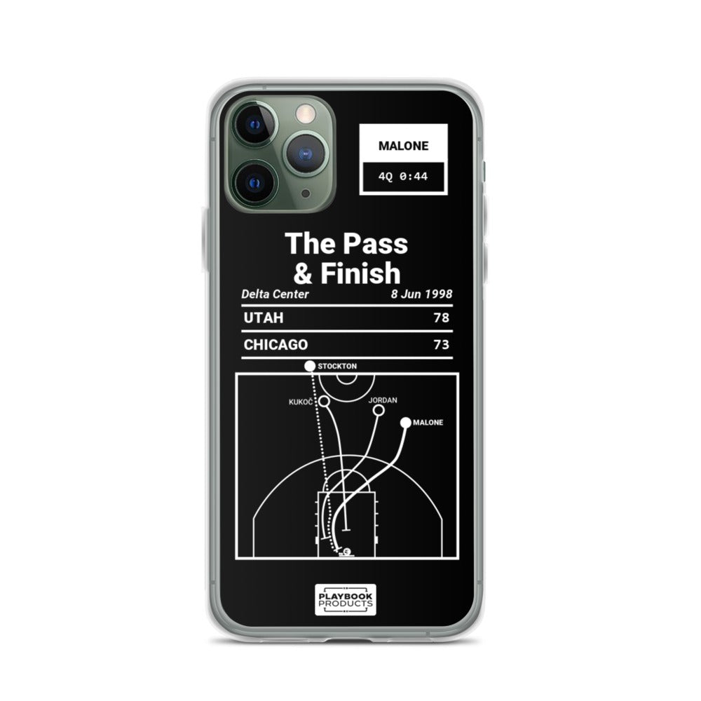 Utah Jazz Greatest Plays iPhone Case: The Pass & Finish (1998)