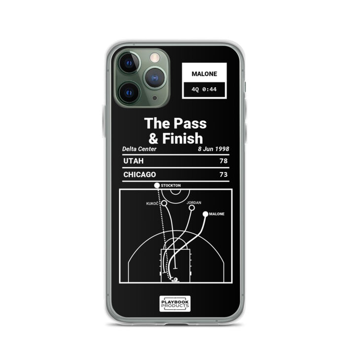Utah Jazz Greatest Plays iPhone Case: The Pass & Finish (1998)