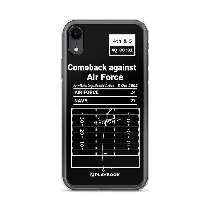 Greatest Navy Football Plays iPhone Case: Comeback against Air Force (2005)