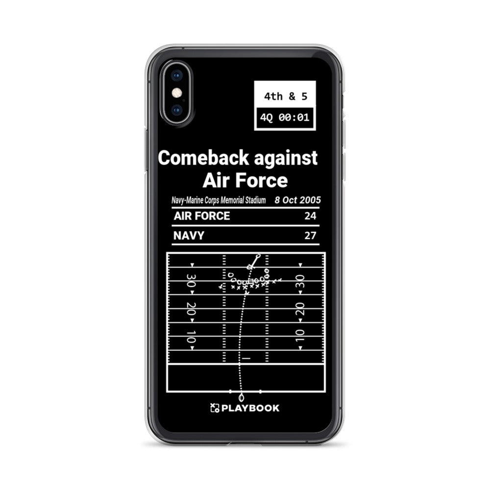 Navy Football Greatest Plays iPhone Case: Comeback against Air Force (2005)