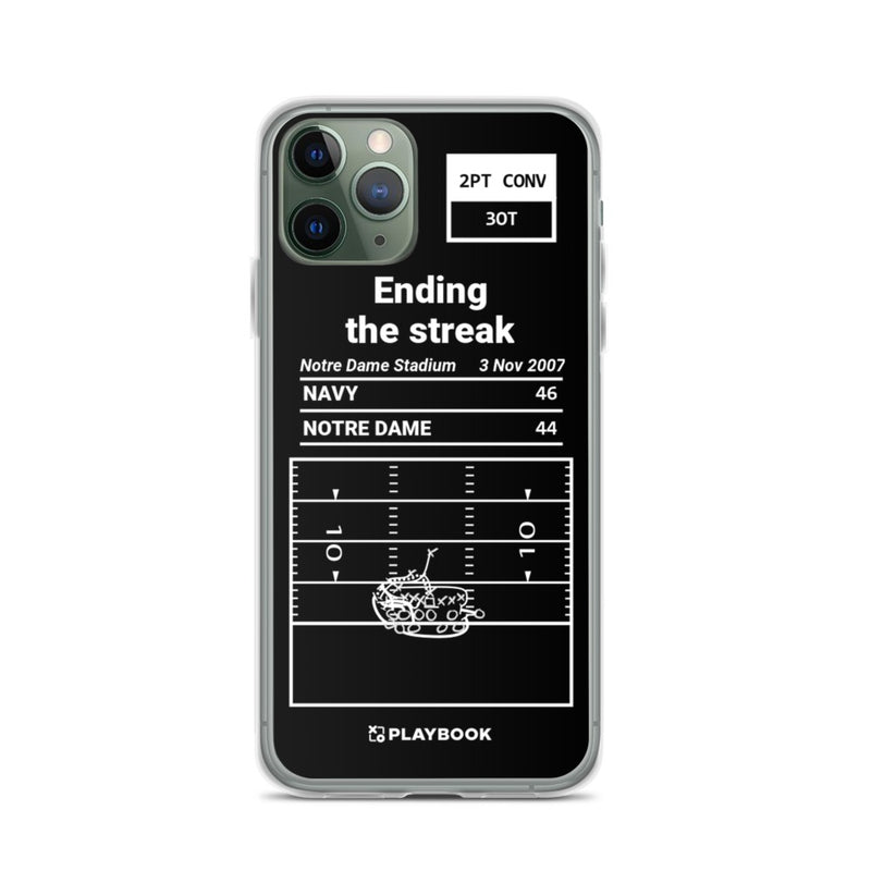 Greatest Navy Football Plays iPhone Case: Ending the streak (2007)