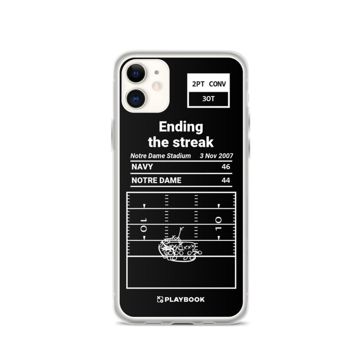 Navy Football Greatest Plays iPhone Case: Ending the streak (2007)