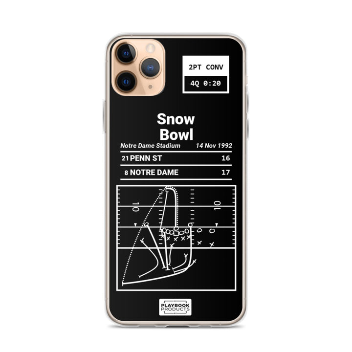 Notre Dame Football Greatest Plays iPhone Case: Snow Bowl (1992)