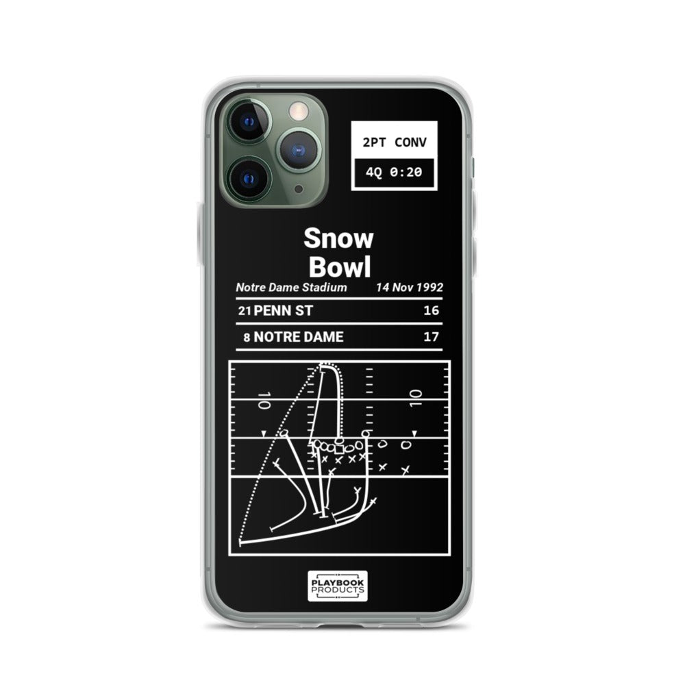 Notre Dame Football Greatest Plays iPhone Case: Snow Bowl (1992)