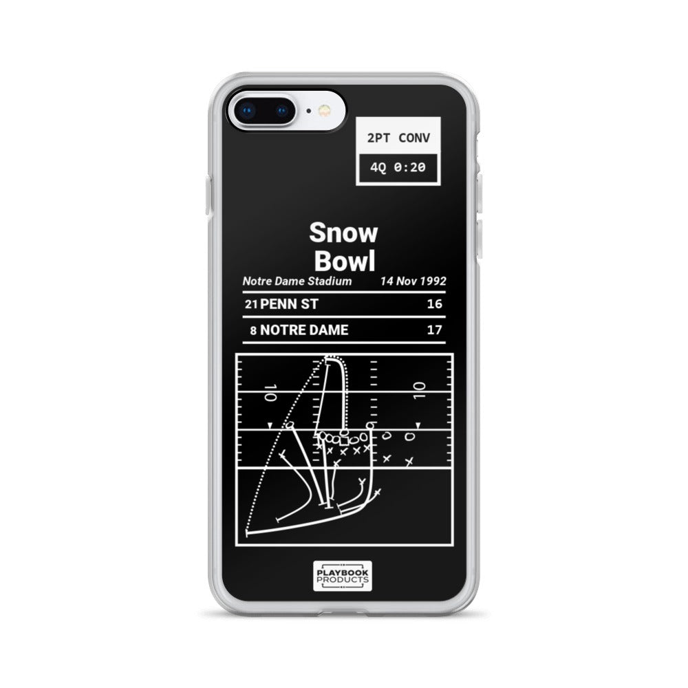 Notre Dame Football Greatest Plays iPhone Case: Snow Bowl (1992)