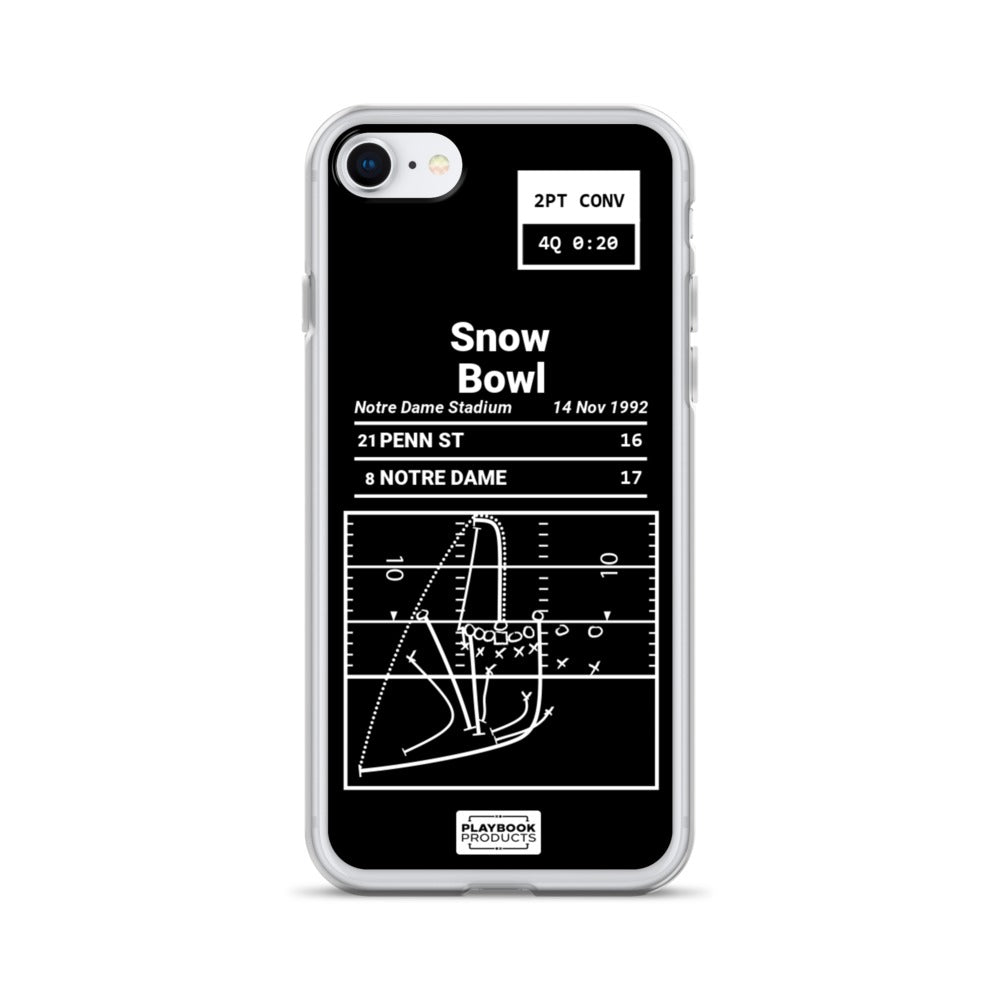 Notre Dame Football Greatest Plays iPhone Case: Snow Bowl (1992)