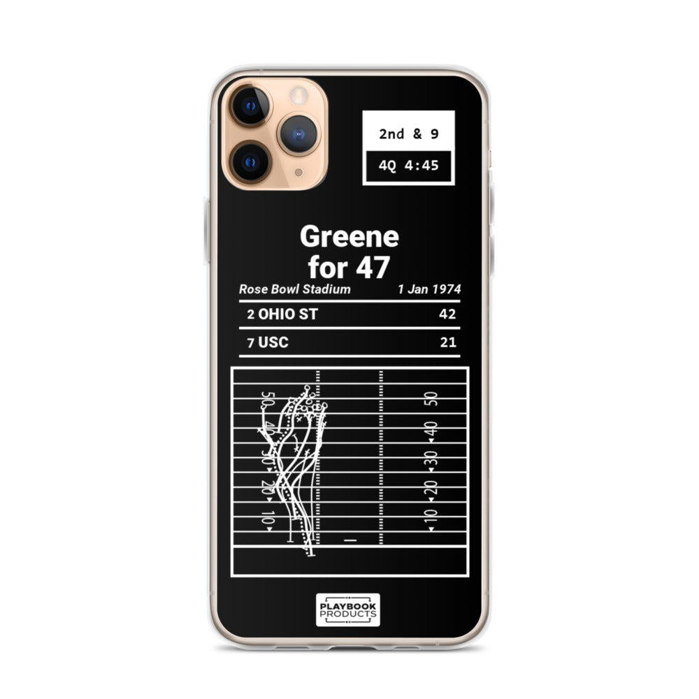 Ohio State Football Greatest Plays iPhone Case: 47 yards seals it (1974)