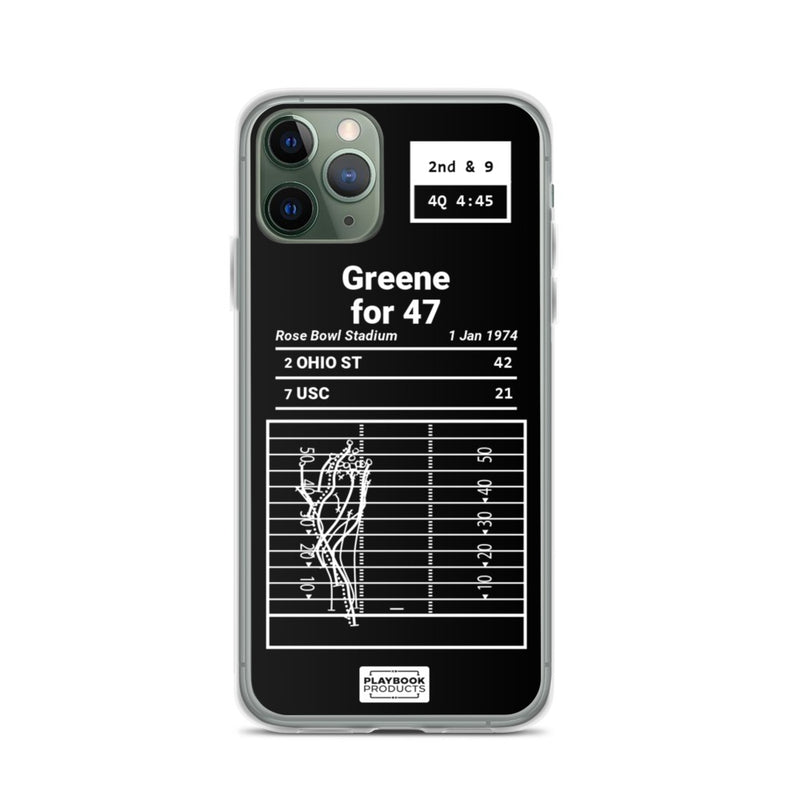Greatest Ohio State Football Plays iPhone Case: 47 yards seals it (1974)