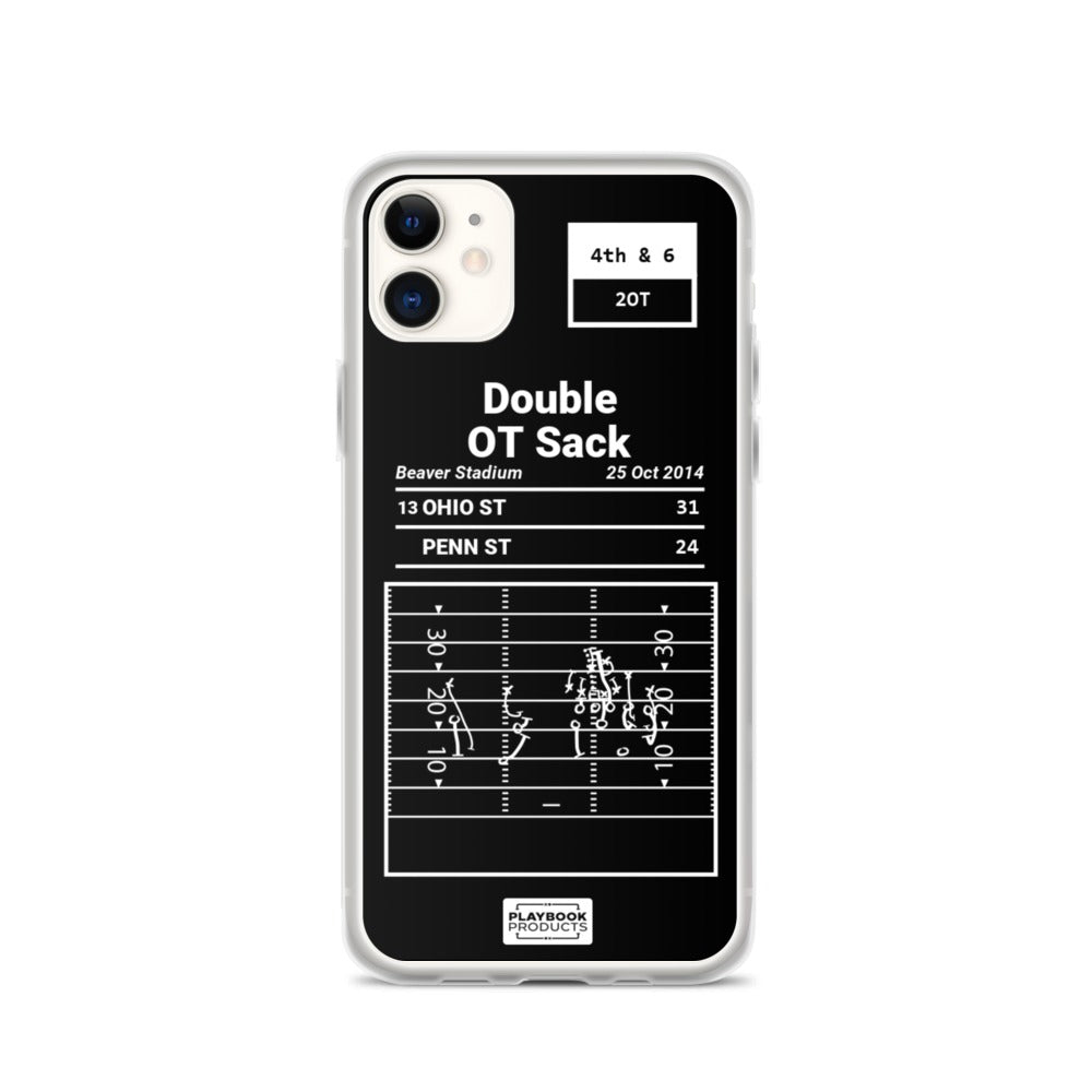 Ohio State Football Greatest Plays iPhone Case: Double OT Sack (2014)