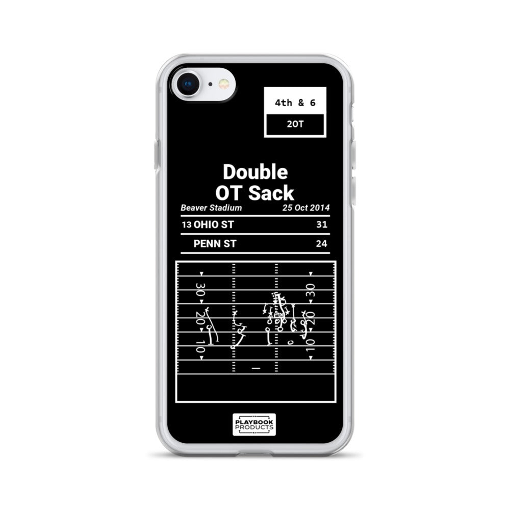Ohio State Football Greatest Plays iPhone Case: Double OT Sack (2014)
