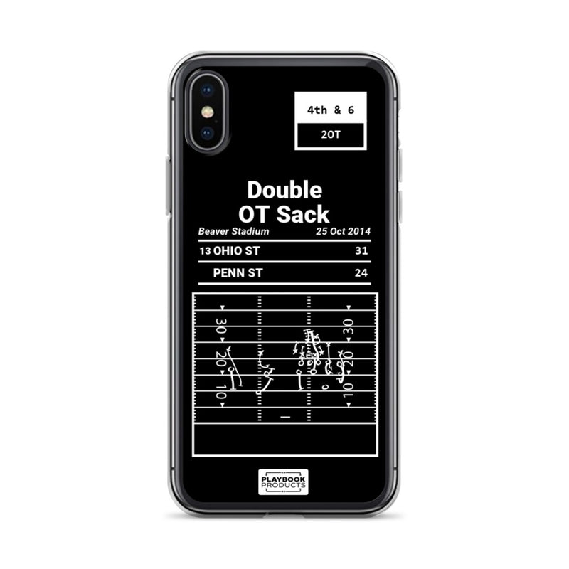 Greatest Ohio State Football Plays iPhone Case: Double OT Sack (2014)