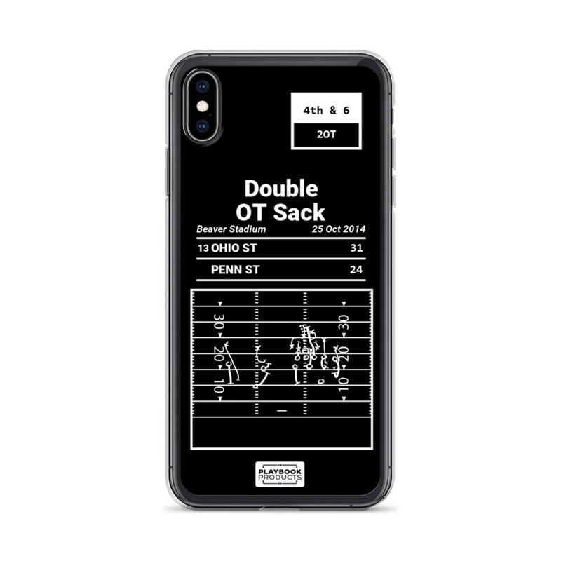 Greatest Ohio State Football Plays iPhone Case: Double OT Sack (2014)