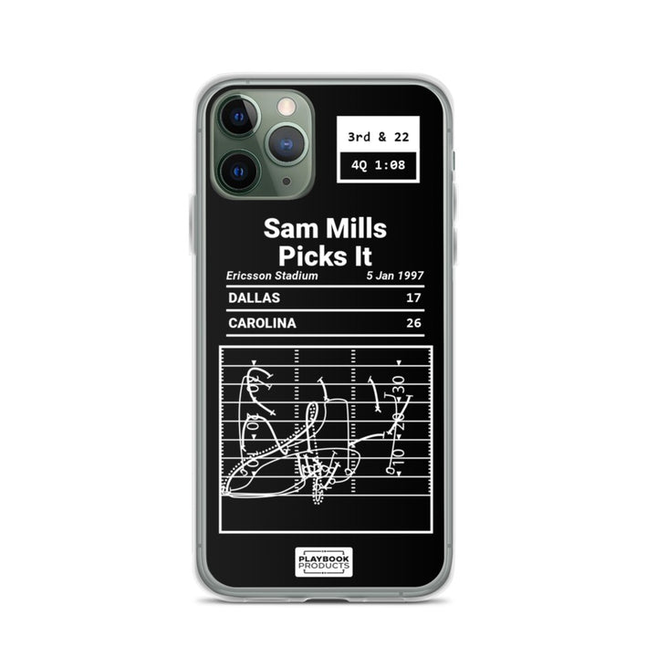 Carolina Panthers Greatest Plays iPhone Case: Sam Mills Picks It (1997)