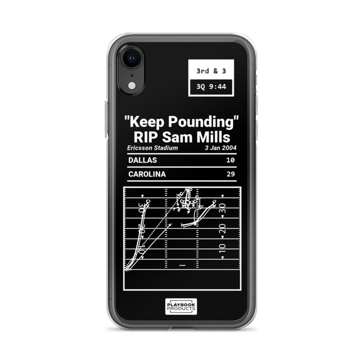 Carolina Panthers Greatest Plays iPhone Case: "Keep Pounding" RIP Sam Mills (2004)