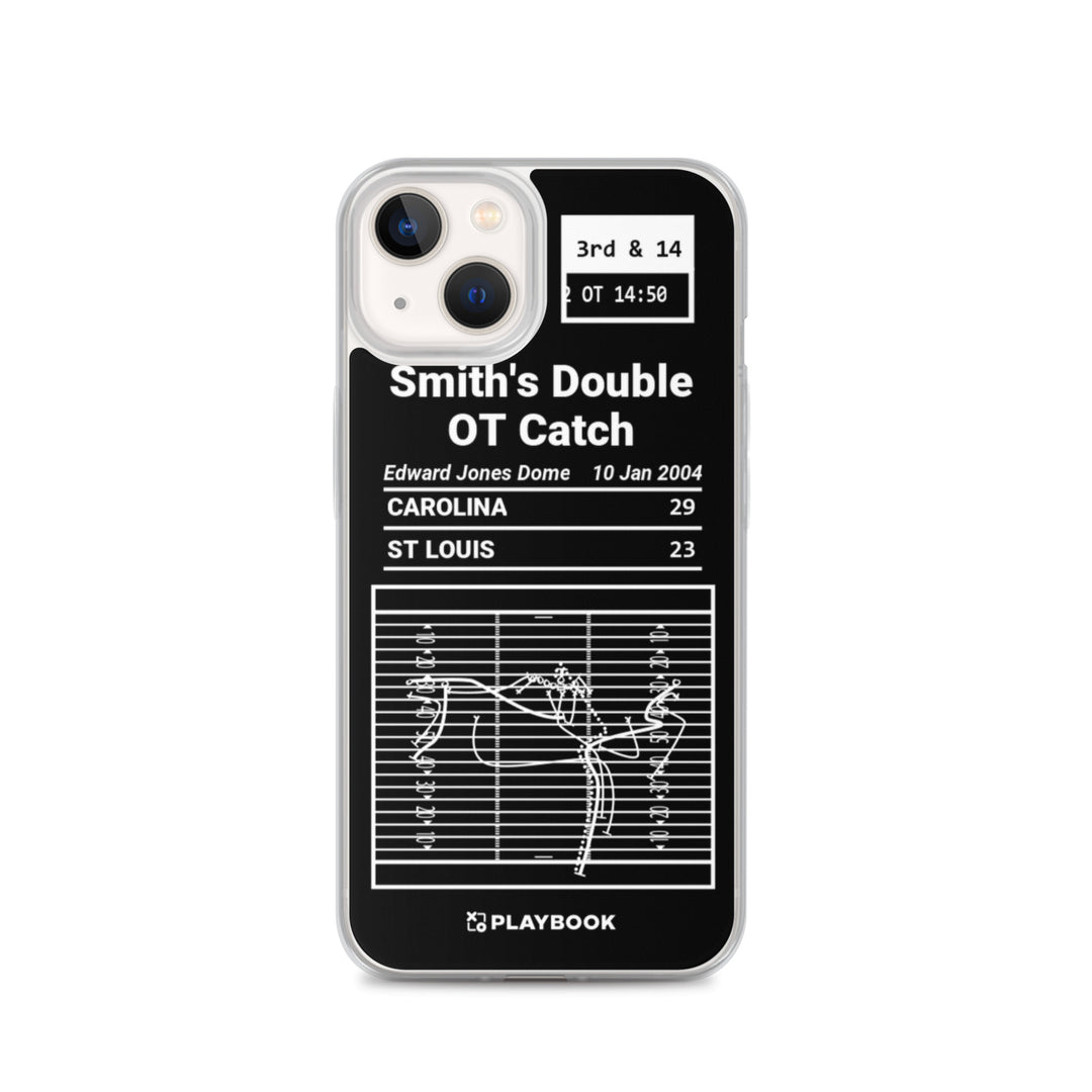 Carolina Panthers Greatest Plays iPhone Case: Smith's Double OT Catch (2004)