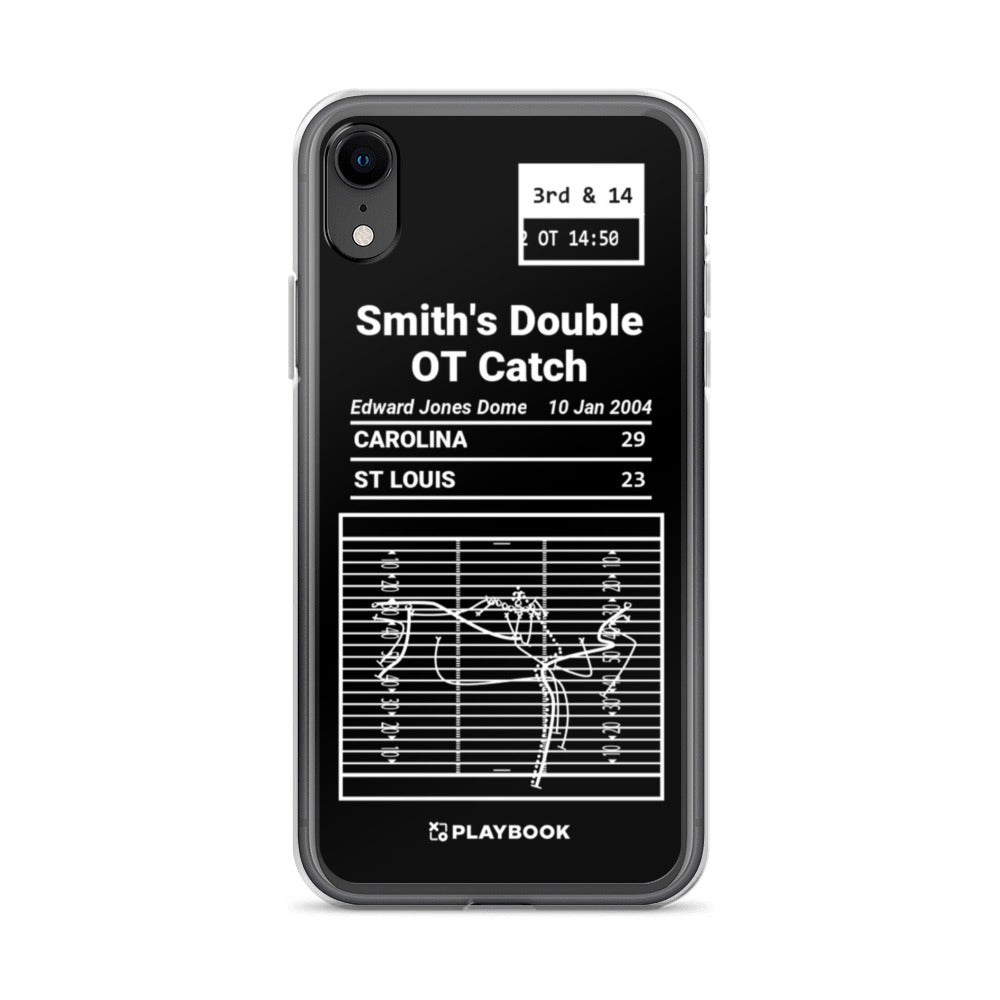 Carolina Panthers Greatest Plays iPhone Case: Smith's Double OT Catch (2004)