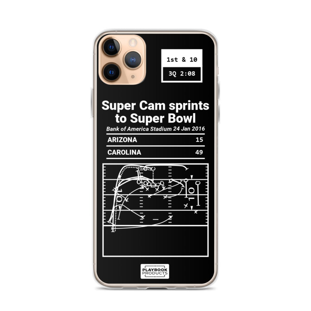Carolina Panthers Greatest Plays iPhone Case: Super Cam sprints to Super Bowl (2016)