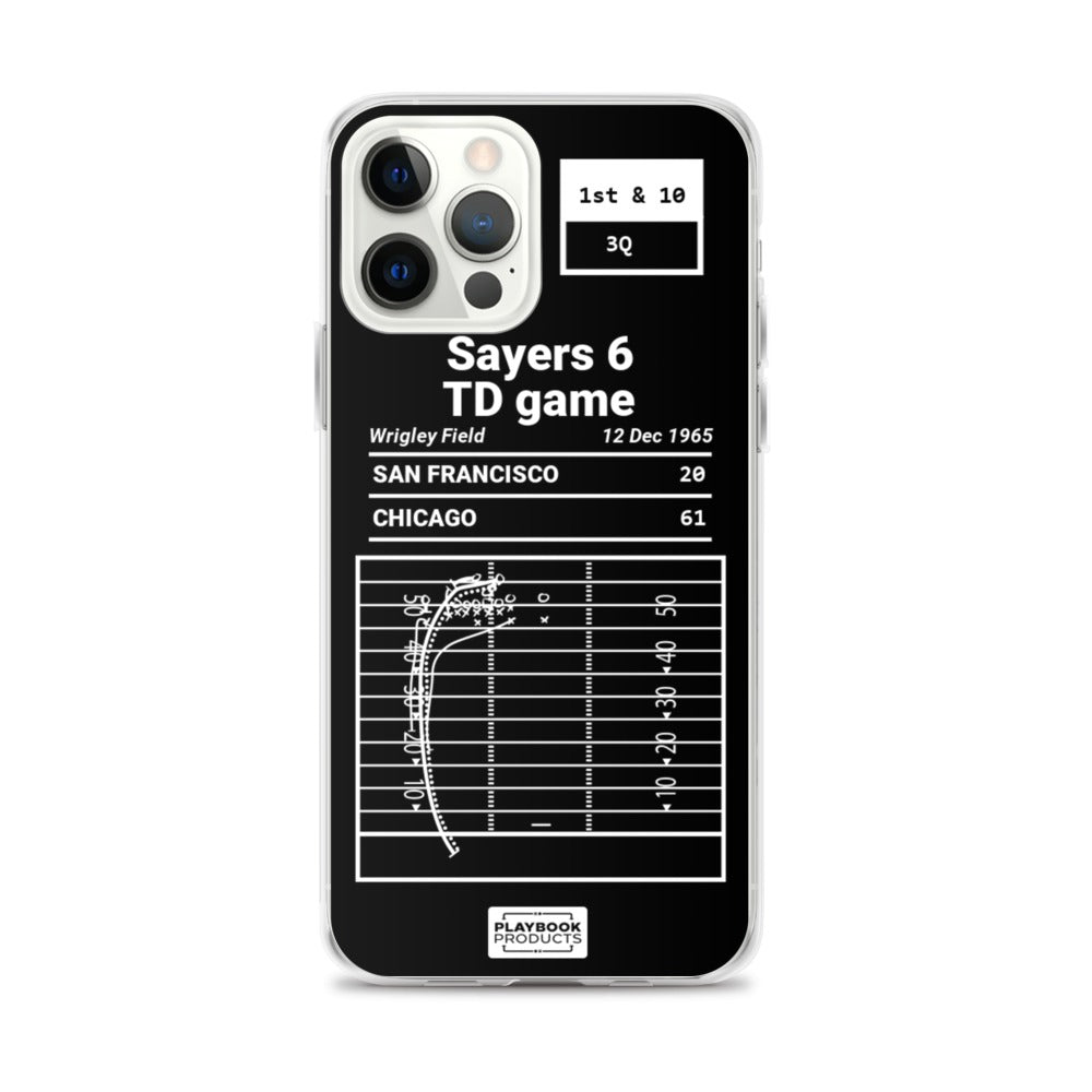 Chicago Bears Greatest Plays iPhone Case: Sayers 6 TD game (1965)