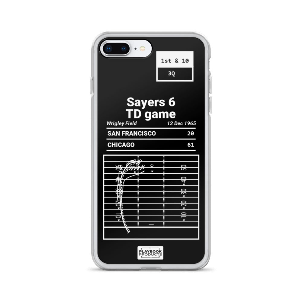 Chicago Bears Greatest Plays iPhone Case: Sayers 6 TD game (1965)