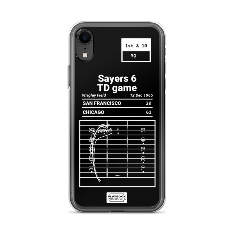 Greatest Bears Plays iPhone Case: Sayers 6 TD game (1965)