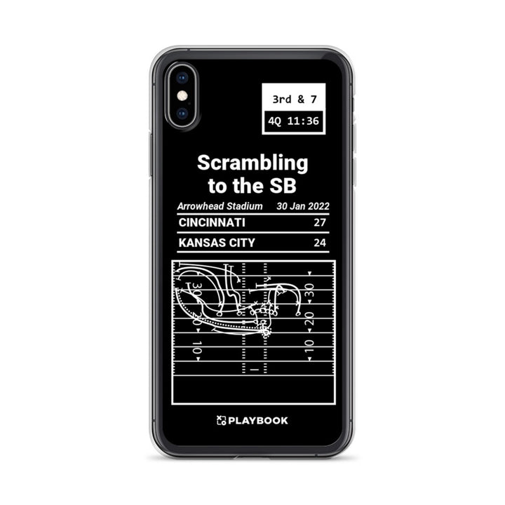 Cincinnati Bengals Greatest Plays iPhone Case: Scrambling to the SB (2022)