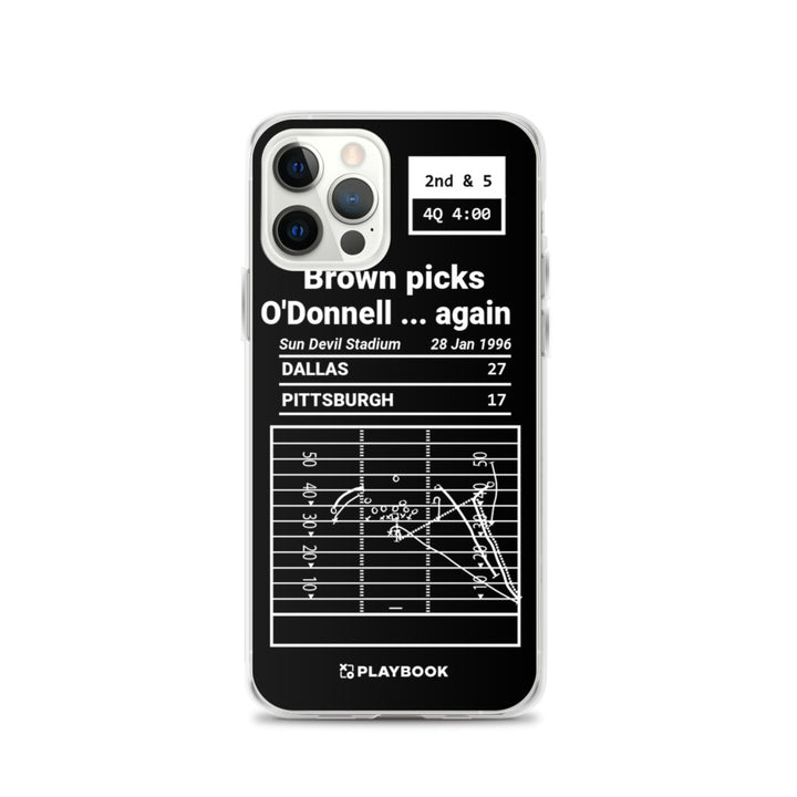 Dallas Cowboys Greatest Plays iPhone Case: Brown picks O'Donnell ... again (1996)