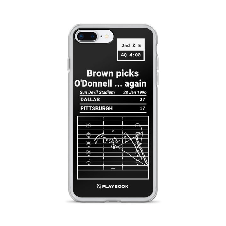 Dallas Cowboys Greatest Plays iPhone Case: Brown picks O'Donnell ... again (1996)