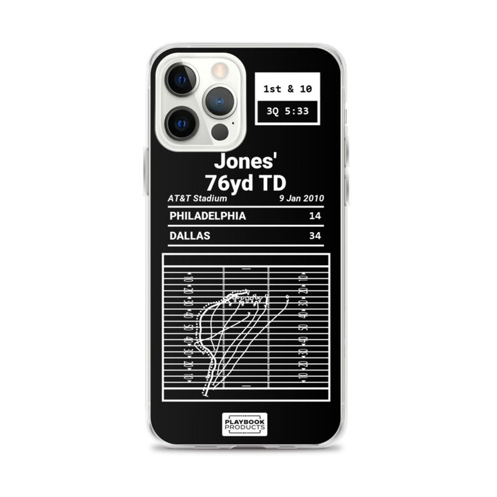 Dallas Cowboys Greatest Plays iPhone Case: Jones' 76yd TD (2010)