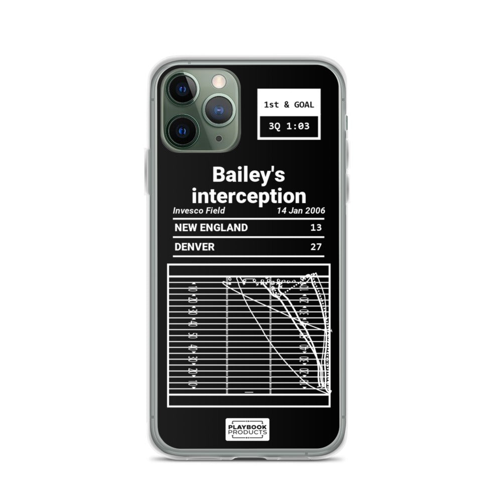 Denver Broncos Greatest Plays iPhone Case: Bailey's interception (2006)