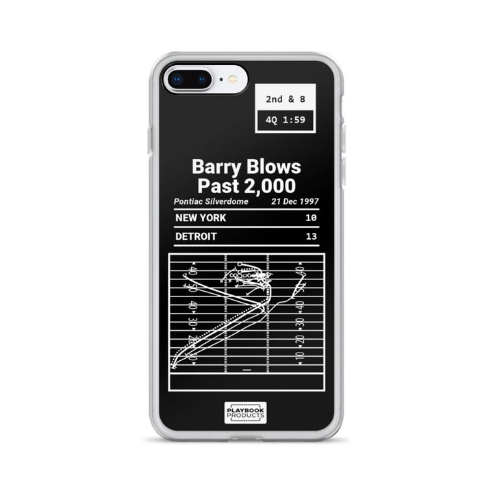 Detroit Lions Greatest Plays iPhone Case: Barry Blows Past 2,000 (1997)