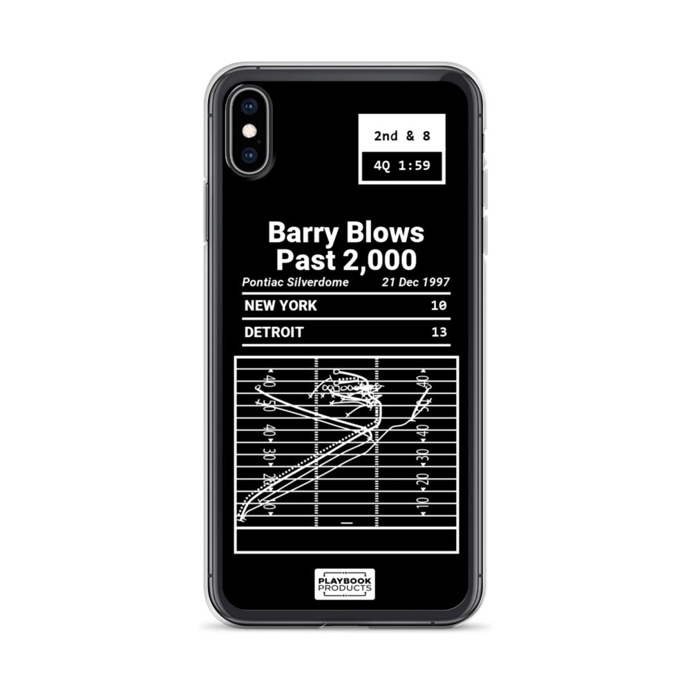 Detroit Lions Greatest Plays iPhone Case: Barry Blows Past 2,000 (1997)
