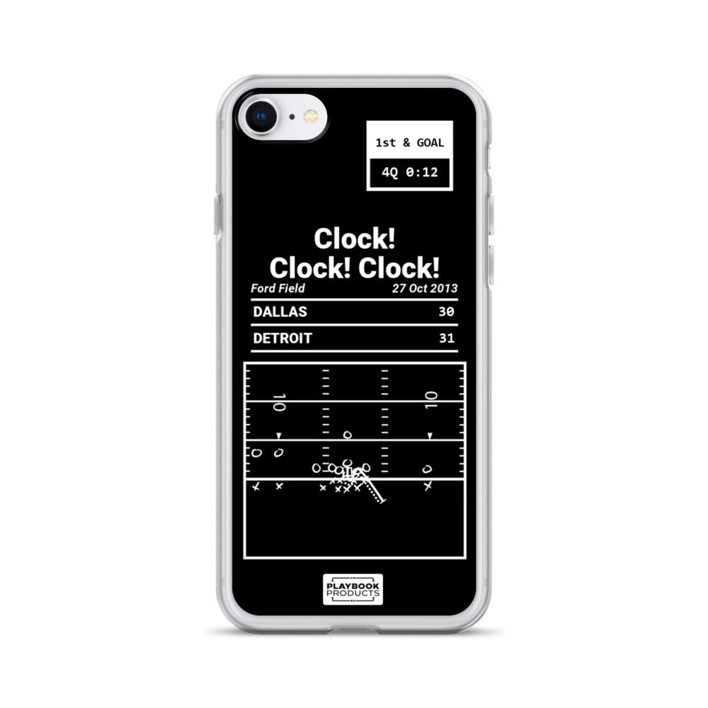 Detroit Lions Greatest Plays iPhone Case: Clock! Clock! Clock! (2013)
