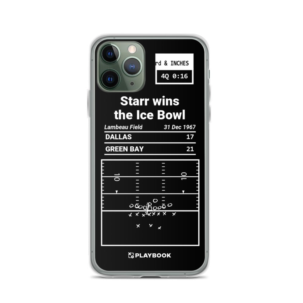 Green Bay Packers Greatest Plays iPhone Case: Starr wins the Ice Bowl (1967)
