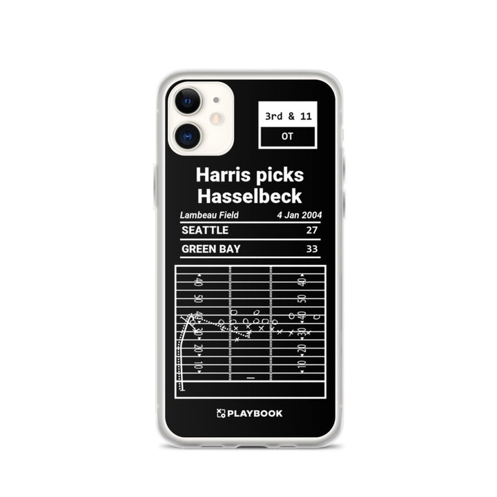 Green Bay Packers Greatest Plays iPhone Case: Harris picks Hasselbeck (2004)