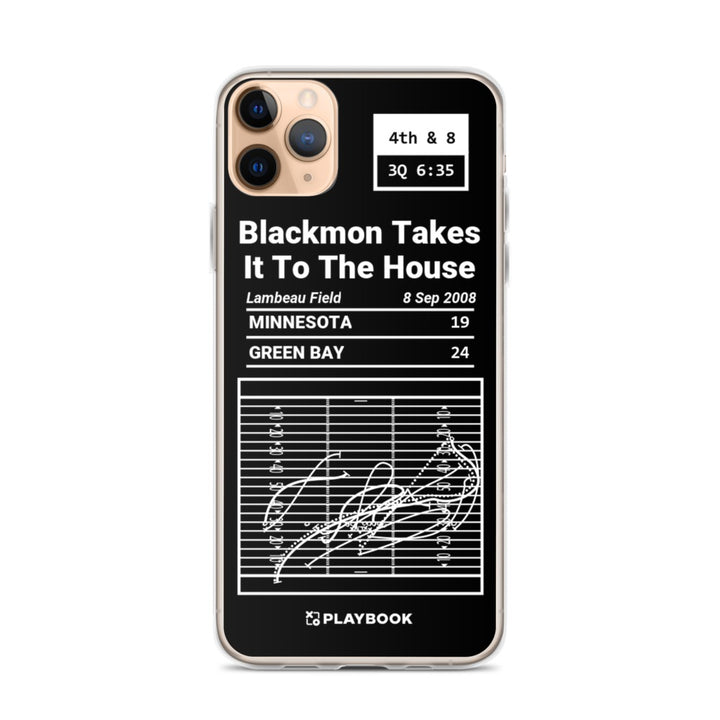 Green Bay Packers Greatest Plays iPhone Case: Blackmon Takes It To The House (2008)