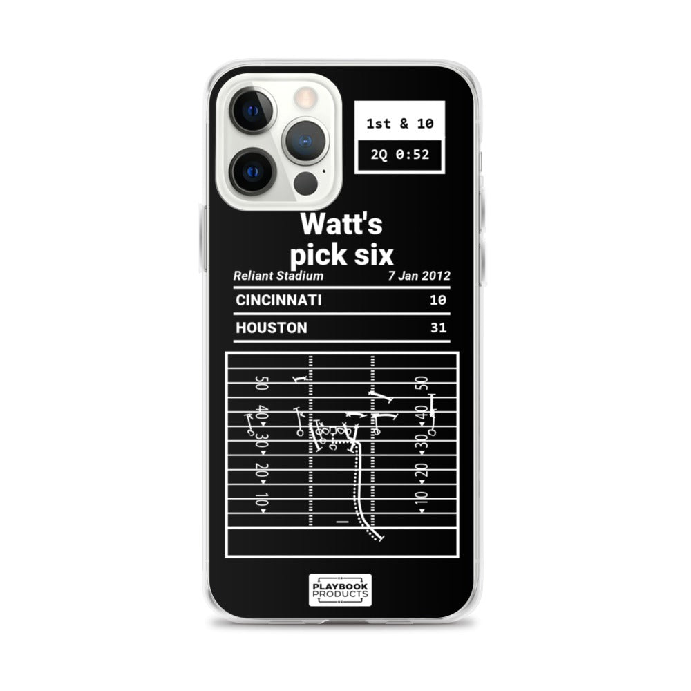Houston Texans Greatest Plays iPhone Case: Watt's pick six (2012)