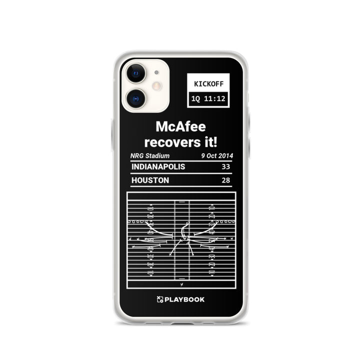 Indianapolis Colts Greatest Plays iPhone Case: McAfee recovers it! (2014)