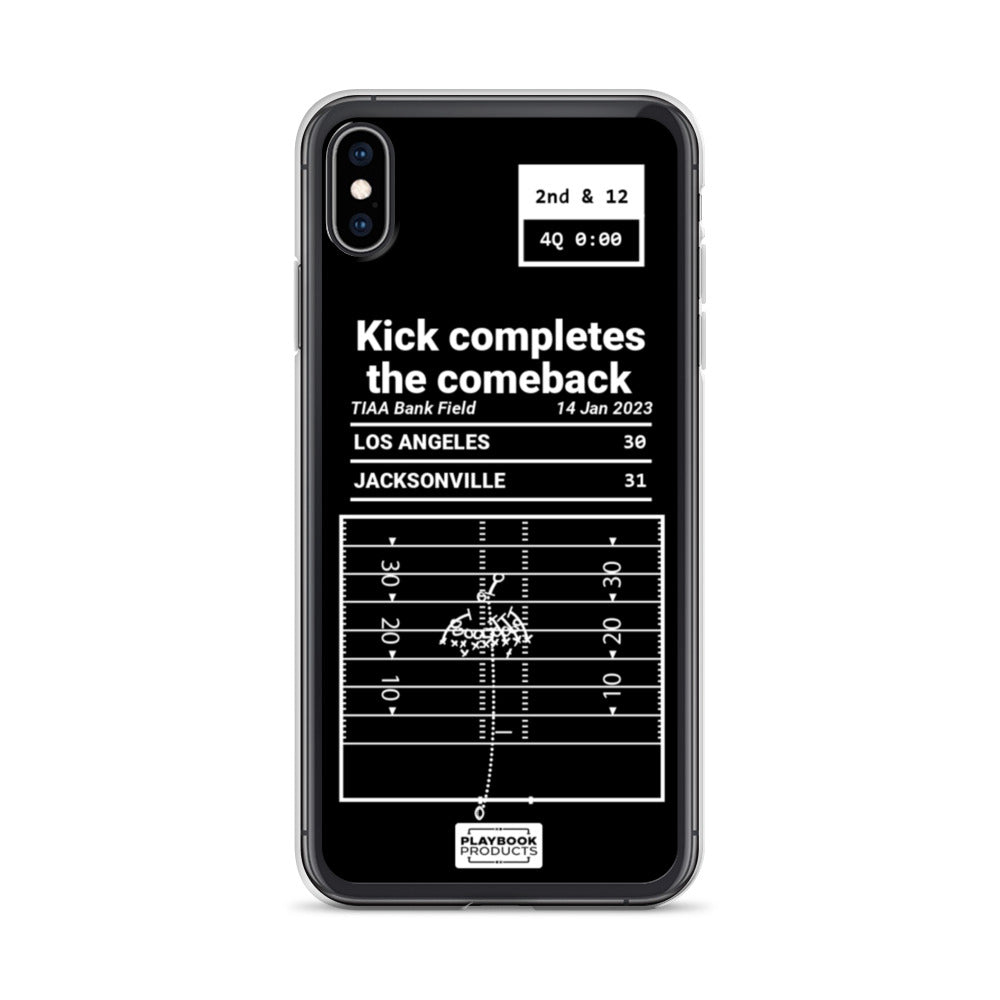 Jacksonville Jaguars Greatest Plays iPhone Case: Kick completes the comeback (2023)