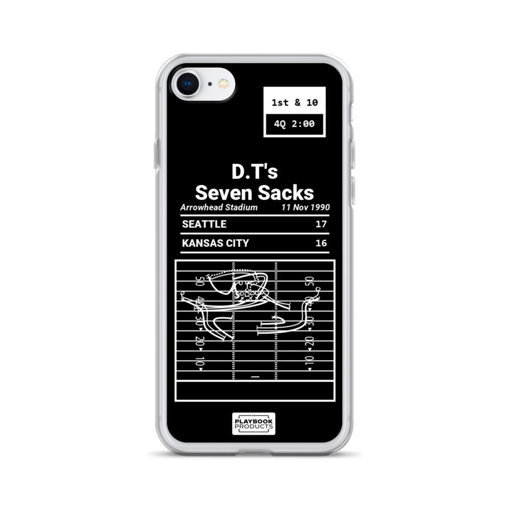 Kansas City Chiefs Greatest Plays iPhone Case: D.T's Seven Sacks (1990)