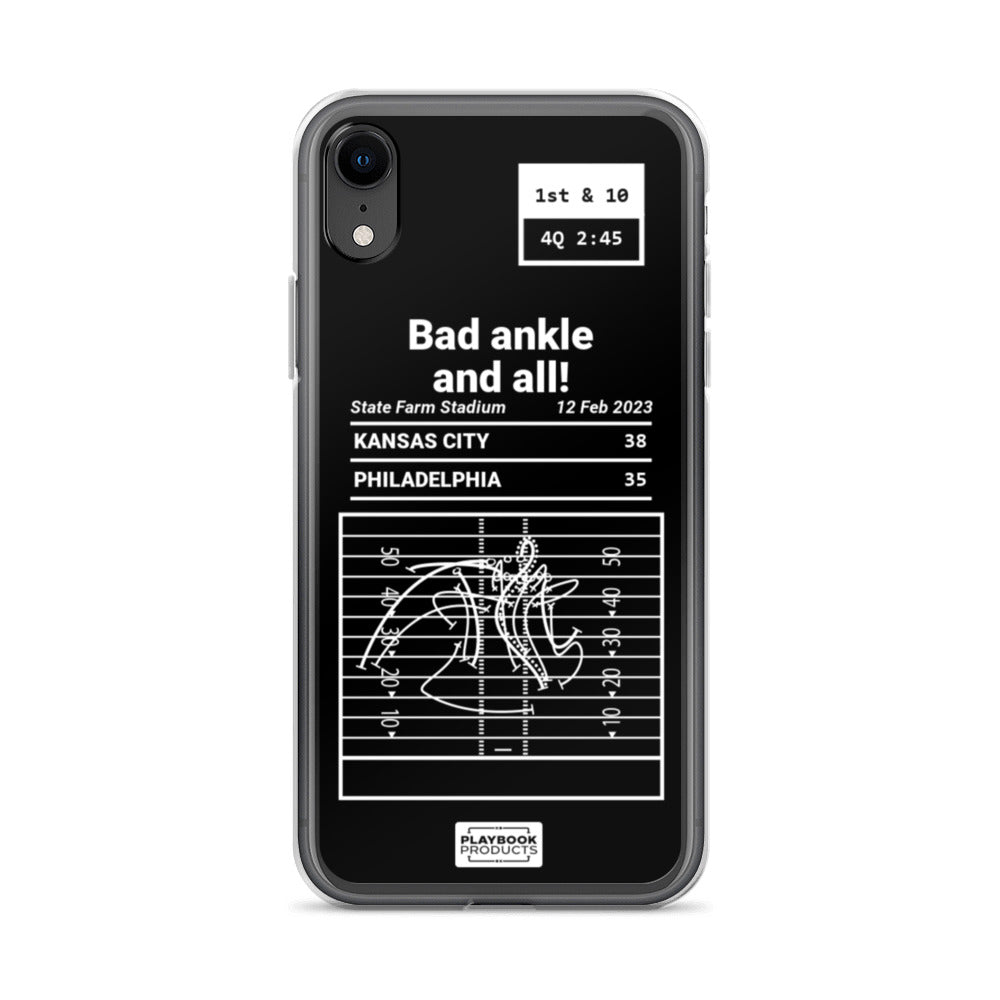 Kansas City Chiefs Greatest Plays iPhone Case: Bad ankle and all! (2023)