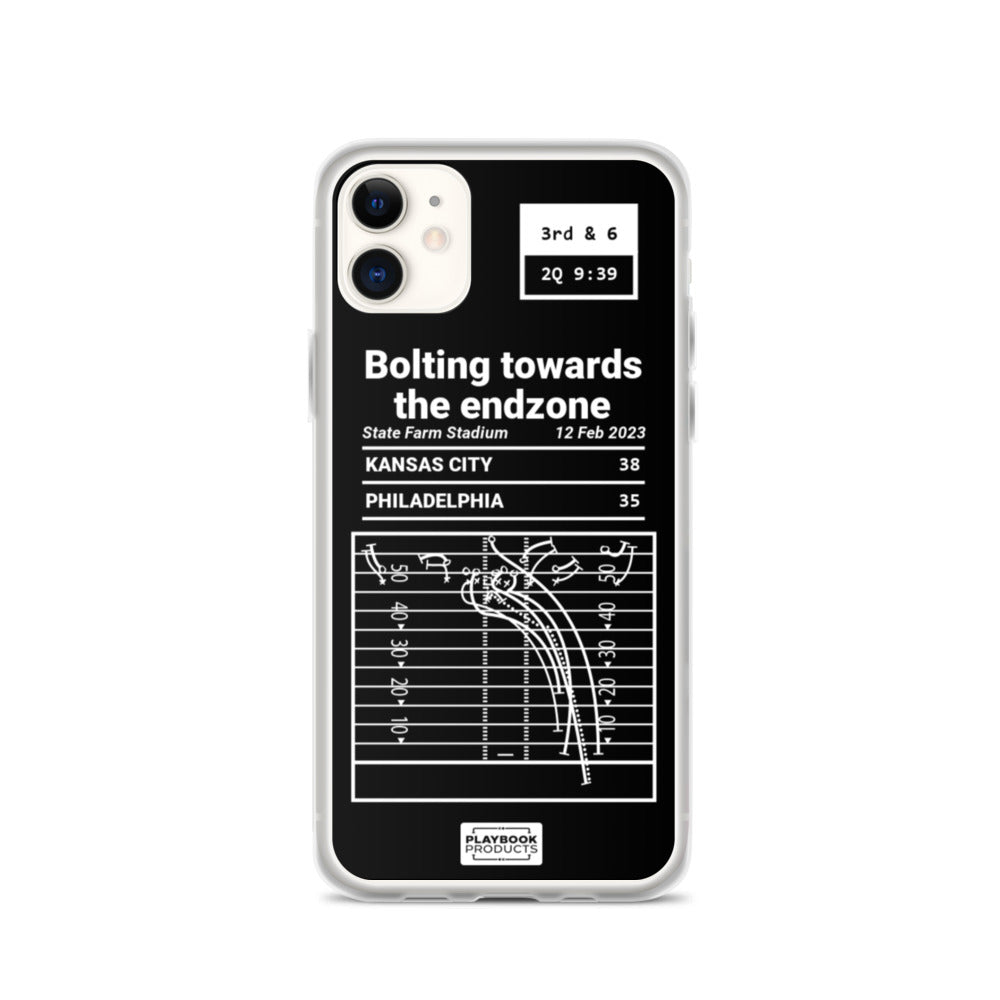 Kansas City Chiefs Greatest Plays iPhone Case: Bolting towards the endzone (2023)