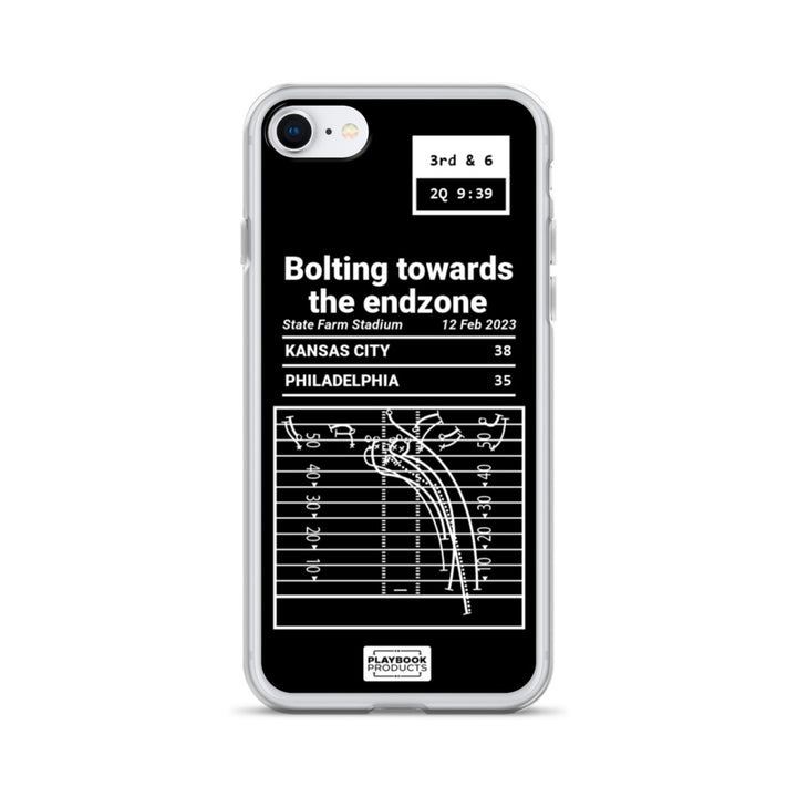 Kansas City Chiefs Greatest Plays iPhone Case: Bolting towards the endzone (2023)