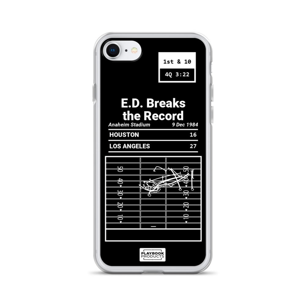 Los Angeles Rams Greatest Plays iPhone Case: E.D. Breaks the Record (1984)