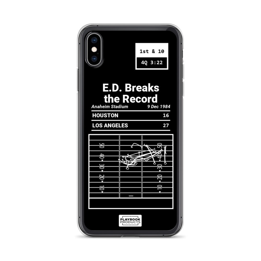 Los Angeles Rams Greatest Plays iPhone Case: E.D. Breaks the Record (1984)